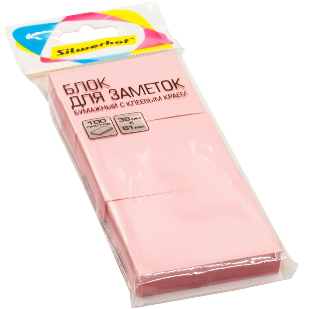 Silwerhof Бумага с липким краем светло-розовая (51х38 100 л ) фото