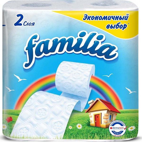 Бумага туалетная двухслойная "FAMILIA" (4 рулона) фото