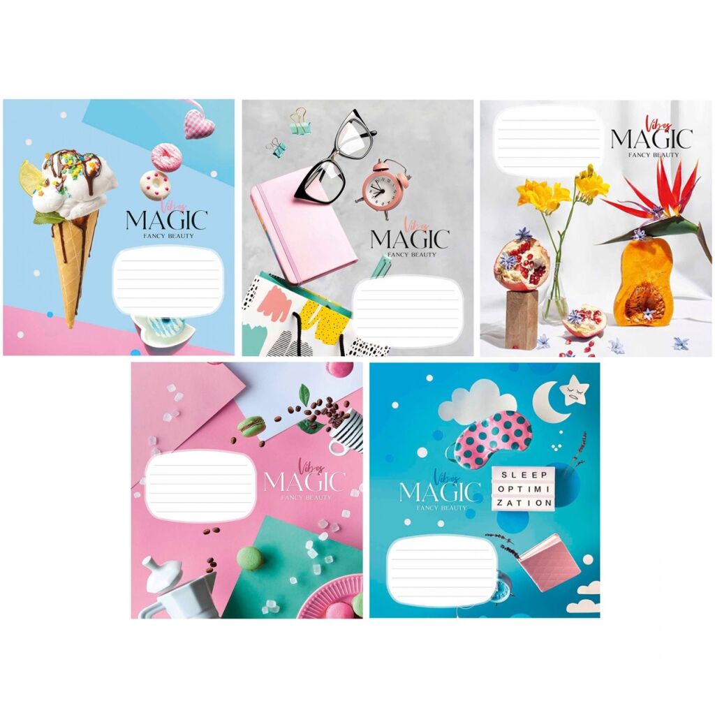 Школярик Тетрадь А5 на скрепке (12 л) "Magic vibes. Fancy Beauty" фото