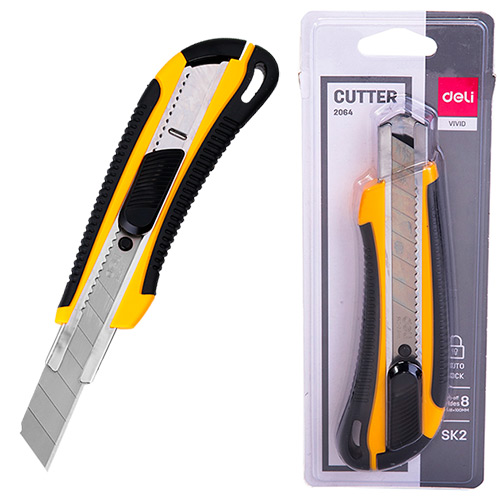 Нож 18 мм с прорезиненным корпусом фото