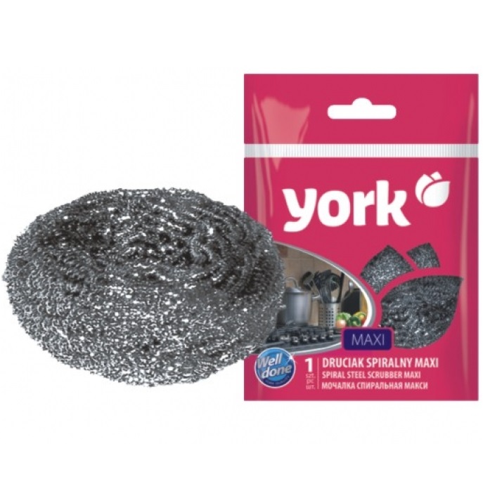 York Губка для мытья посуды металлическая York Maxi фото
