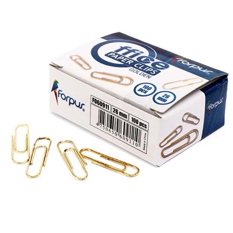 Forpus Скрепки канцелярские омедненные фото