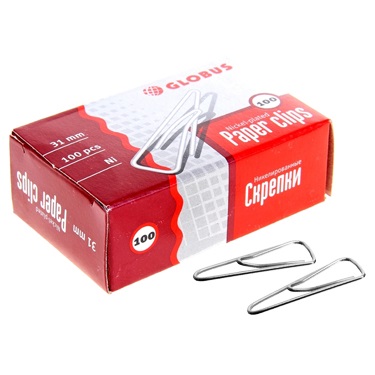 Скрепки канцелярские треугольные с загнутым краем фото