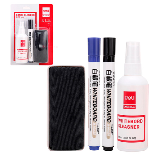 Deli Набор для маркерной доски (спрей+маркер+губка) Deli 7839 фото