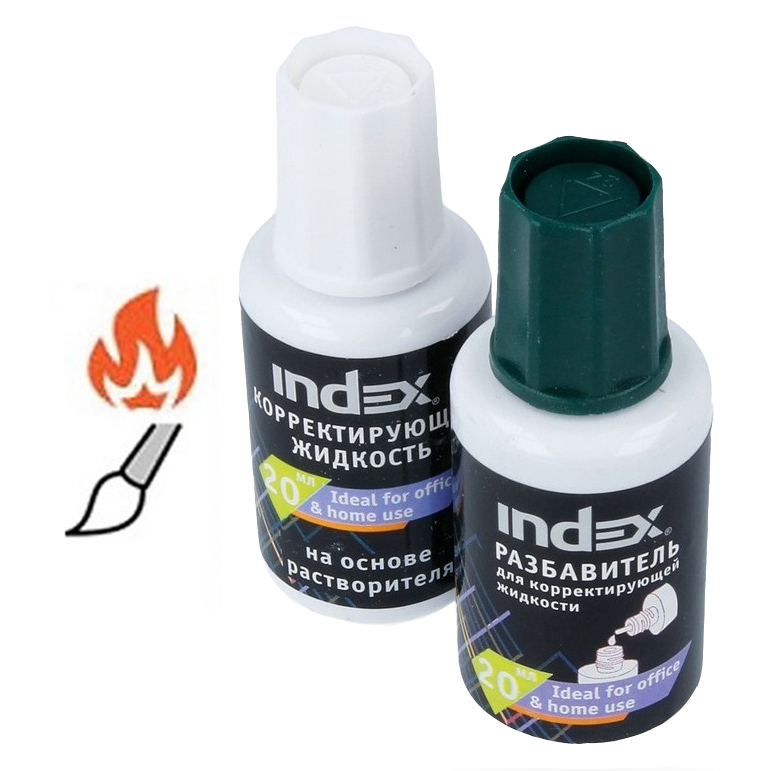 Index Корректирующая жидкость с растворителем для корректора в комплекте фото