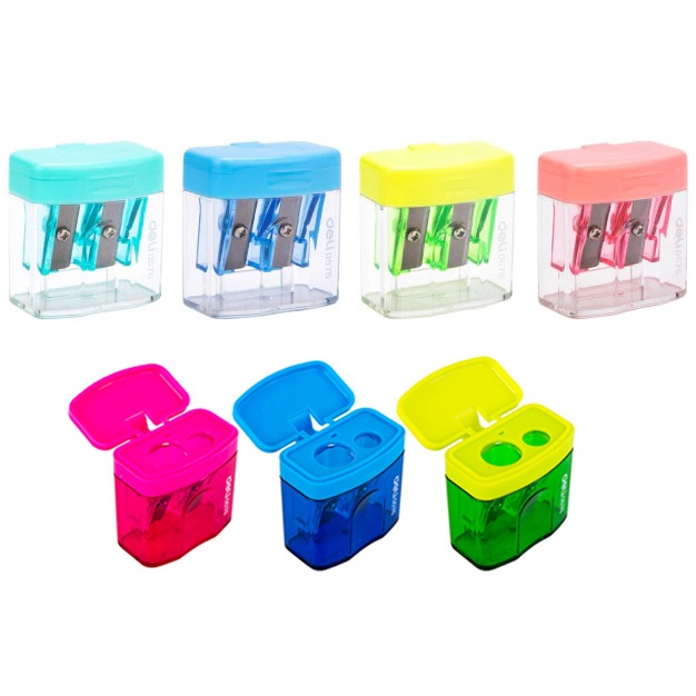 Deli Точилка c двумя отверстиями и крышкой "Deli" фото