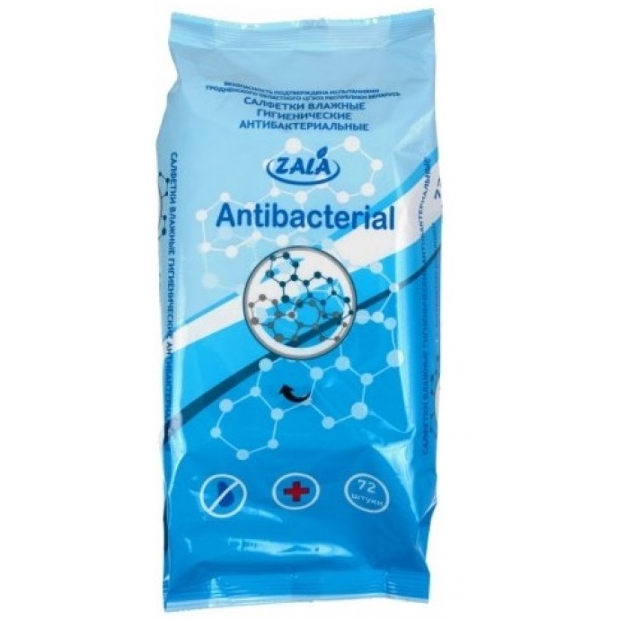 Салфетки влажные гигиенические антибактериальные "ZALA" фото