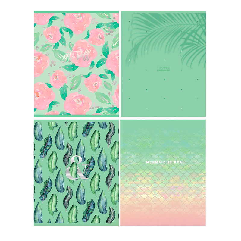 Тетрадь А5 на скрепке (48 л) "Mint Gold" линейка фото