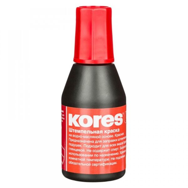 Краска штемпельная 28мл Kores красная