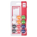 Магнит для досок Deli E7824, 20мм, 12шт/уп, ассорти